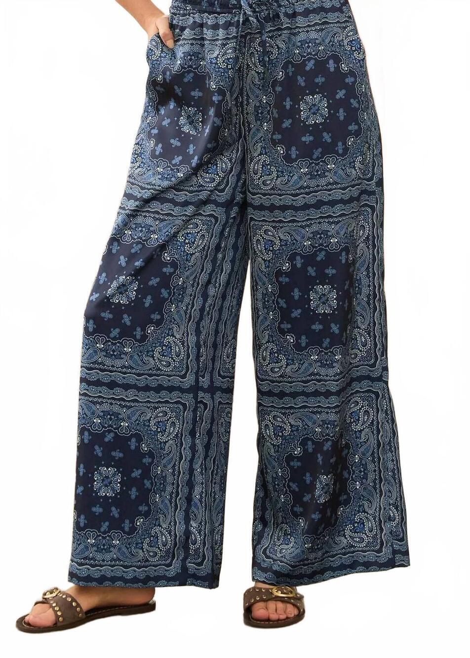 NEW SKIES ARE BLUE bandana print pants in blue